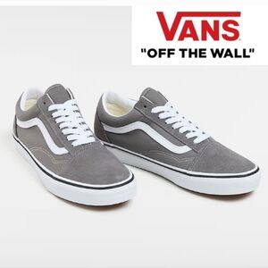 VAN'S Old Skool Low Top Sneakers in Pewter Gray Unisex Men's 9 Women's 10½